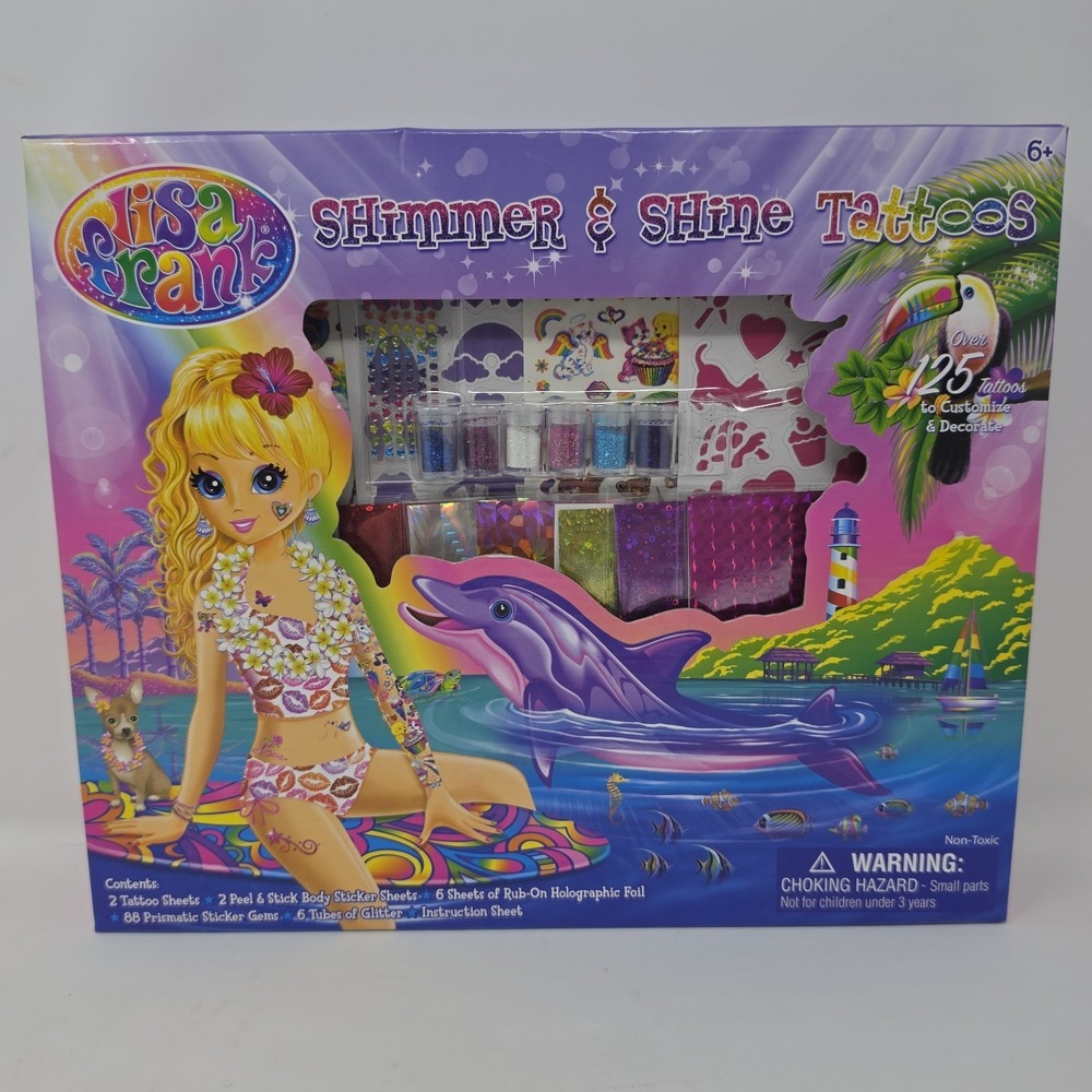 Lisa Frank Stickers and Tattoos Shimmer and Shine Sparkle Glitter Set